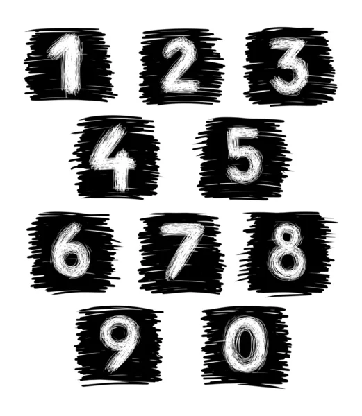 Hand drawn numbers — Stock Vector
