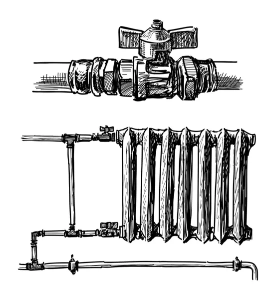 Batería de calefacción — Archivo Imágenes Vectoriales