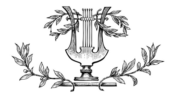 Lyre with laurel branches