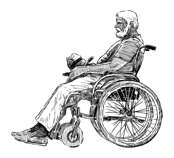 Hombre en silla de ruedas — Archivo Imágenes Vectoriales