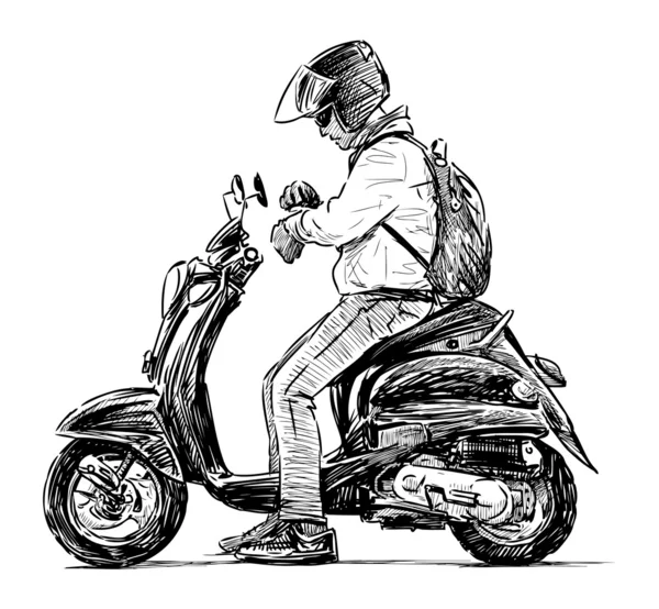 Человек на скутере — стоковый вектор