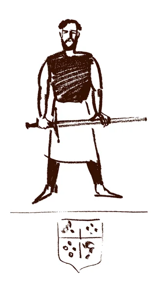 Muž s mečem — Stockový vektor
