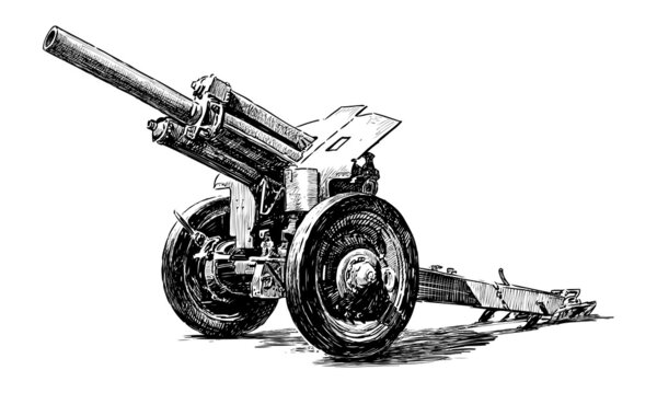 Old artillery gun
