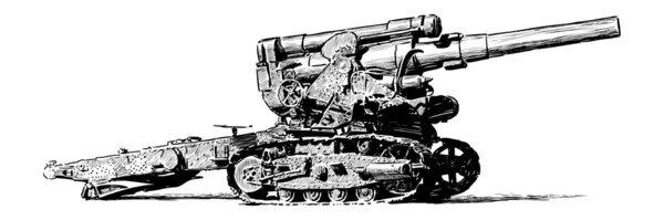 Gamla artilleri pistol — Stock vektor