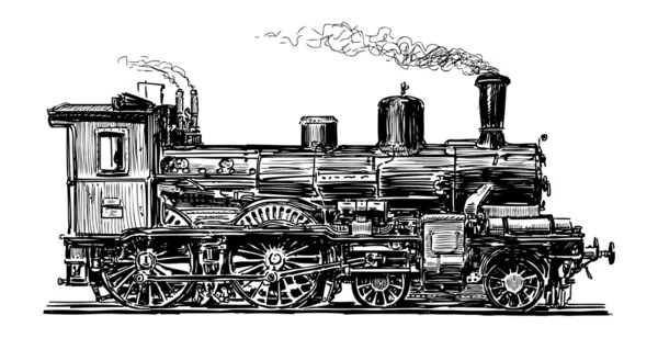 Vieja locomotora de vapor — Archivo Imágenes Vectoriales