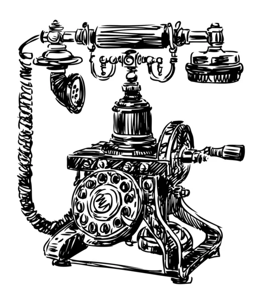 Oude telefoon — Stockvector
