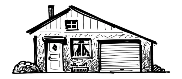 Dům s garáží — Stockový vektor