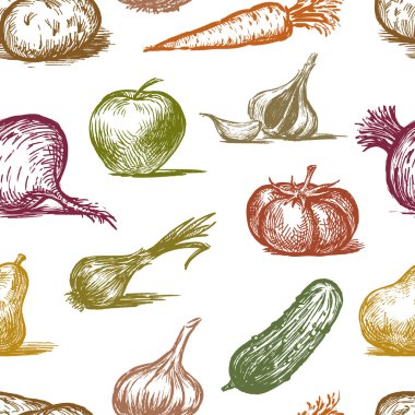 desen bir meyve ve sebze