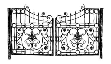 Wrought iron gate clipart