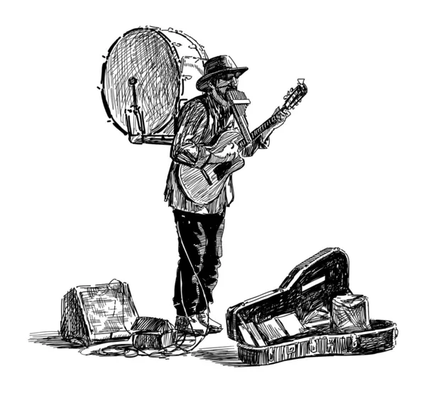 One-man band — Stockvector