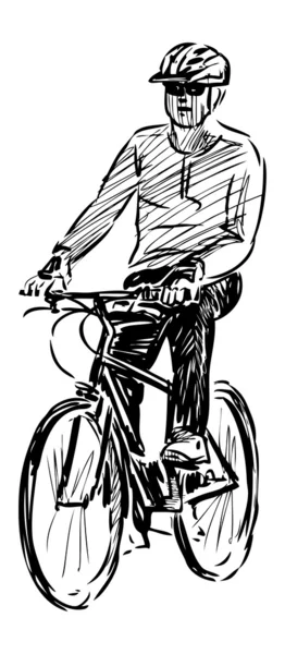 Person auf dem Fahrrad — Stockvektor