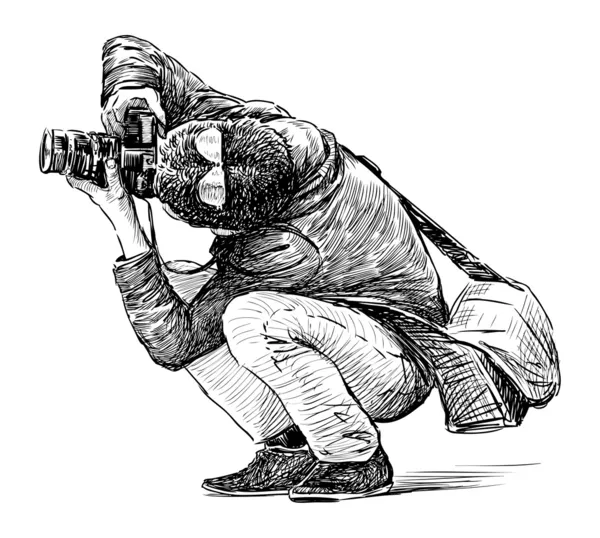 Fotógrafo haciendo fotos — Vector de stock