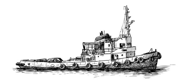 Flussschiff — Stockvektor