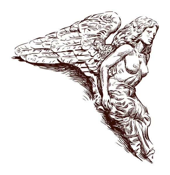 Rostrum sculpture d'un ange — Image vectorielle