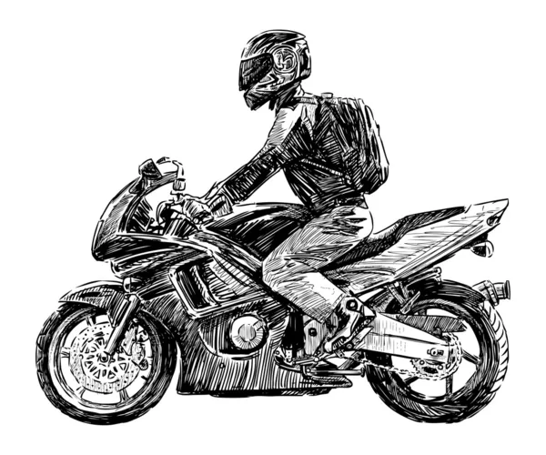 Homme sur une moto — Image vectorielle