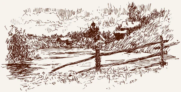 Деревенский пейзаж — стоковый вектор