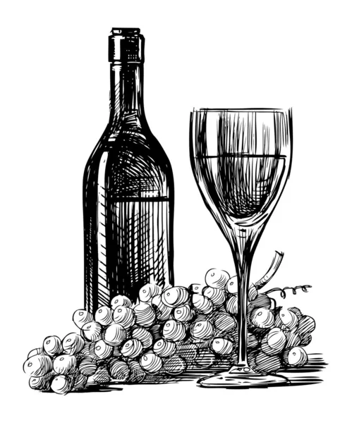 Вино, виноград — стоковий вектор