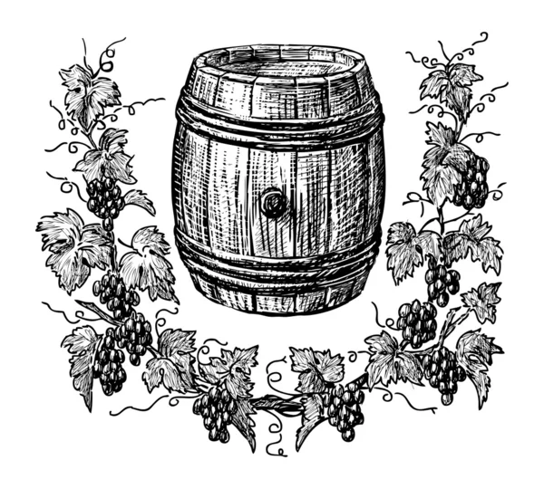 Wijn vat — Stok Vektör