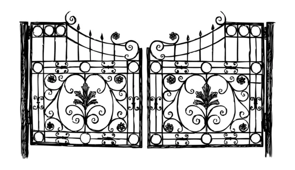 Wrought iron gate — Stockvector