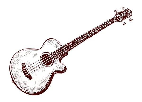 Guitarra acústica — Vector de stock