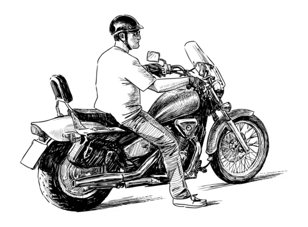 Hombre en una motocicleta — Archivo Imágenes Vectoriales