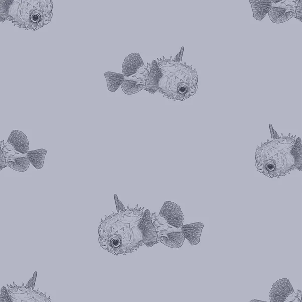 Çizimlerin Kusursuz Deseni Suda Yüzen Sevimli Akvaryum Balıkları Telifsiz Stok Vektörler
