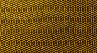 Sarı, altın, metalik ağ dokusu. Sarı, örgülü arka plan.