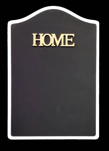 Изолированное Изображение Черной Рамы Надписью Домой Вертикальная Рамка Белым Контуром — стоковое фото