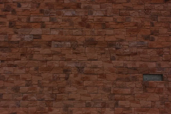Een Donkerrode Muur Gemaakt Van Oude Bakstenen Brick Textuur Gemaakt — Stockfoto