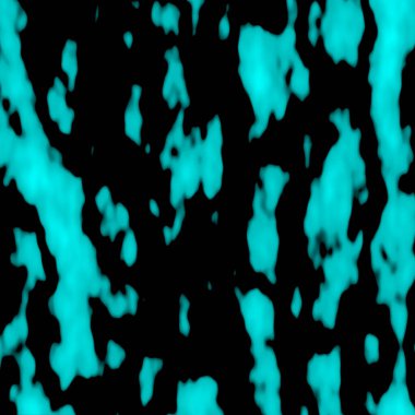 Turquoise, spotted abstraction with texture. Spots of turquoise paint on a black background.