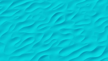 Çapraz kumullu turkuaz çöl. Güzel soyutlama, kıvrımlı çizgiler ve şekiller. Turkuaz doku ve arka plan. 3B resim.