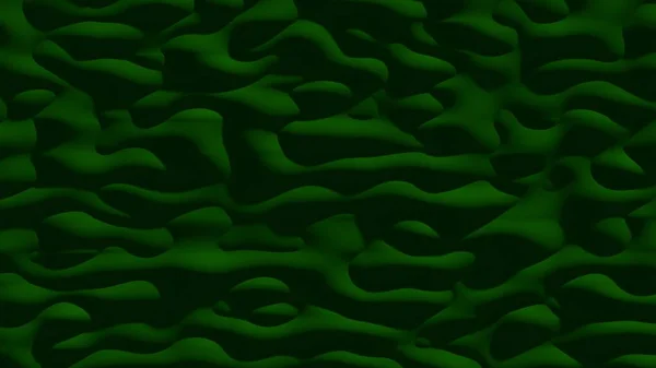 Sötétzöld Absztrakció Sima Domború Vízszintes Formákkal Árnyékokkal Folyékony Textúra Gyönyörű — Stock Fotó