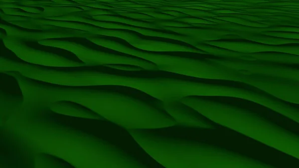 Dunkelgrüne Wüste Mit Glatten Dünen Schöne Abstraktion Mit Gewundenen Mustern — Stockfoto