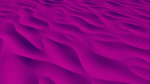 砂丘のある紫色の砂漠 滑らかな線で美しい抽象化 紫色の質感 3D画像 — ストック写真