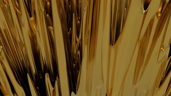 Dark Golden Abstraction Splashes Liquid Gold Dark Yellow Background Highlights — Stockfoto