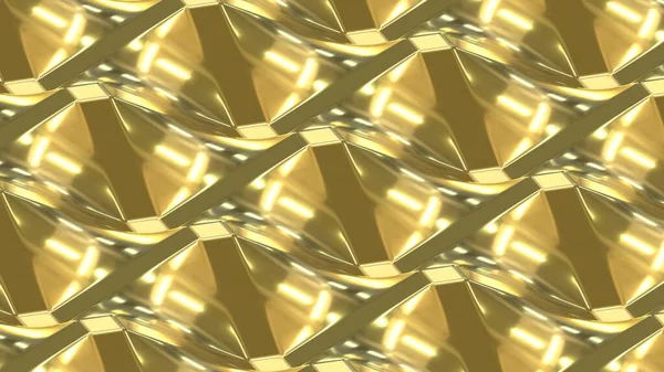 Golden Texture Protruding Elements Golden Background Surface Geometric Shapes Image — Stockfoto