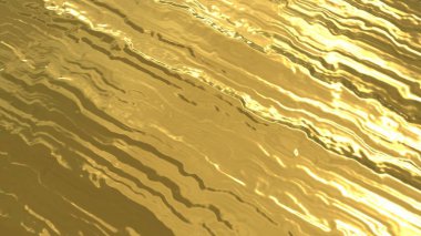 Golden smooth surface with convex irregularities. A yellow texture located in perspective. Golden background with highlights.