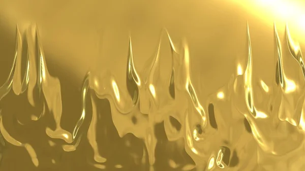 Golden texture of fire with sun glare. Yellow, gold background. 3D image.