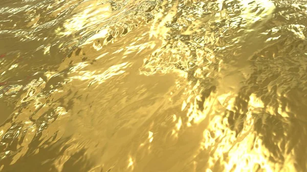 Golden Rough Surface Sun Glare Golden Background Liquid Gold — Fotografia de Stock
