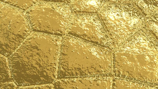 Golden Surface Cobblestone Pavement Golden Background Texture Sidewalk Yellow Sun — Fotografia de Stock