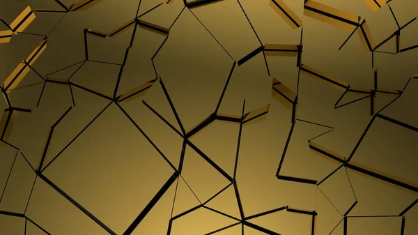 Texture Golden Elements Dark Yellow Background Cracked Gold Image Broken — Stockfoto
