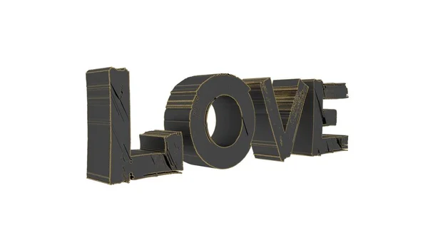 Ordet Kærlighed Skrevet Rummet Perspektiv Form Hvid Baggrund Kærlighed Skrevet - Stock-foto