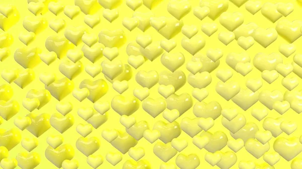 Obraz Uroczyste Żółte Tło Sercami Dużo Żółtych Serc Żółtym Tle — Zdjęcie stockowe