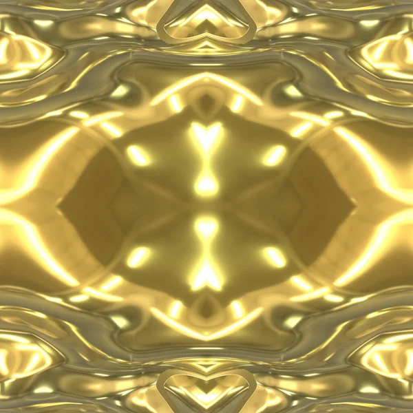 Sıvı Altından Bir Akıntı Sarı Pürüzsüz Ayna Arka Planı Altın — Stok fotoğraf