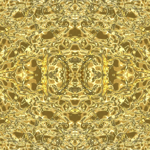 Потік Рідкого Золота Жовтий Безшовний Дзеркальний Фон Золотою Хвилястою Річкою — стокове фото