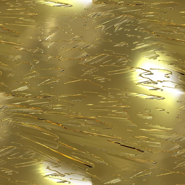 黄金抽象 金光闪闪的纹理与裂缝 3D图像 — 图库照片