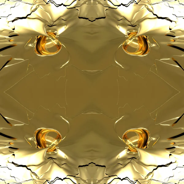 Golden Seamless Mirror Texture Cracks Beautiful Abstraction Lines Cracks Image — Stock Photo, Image