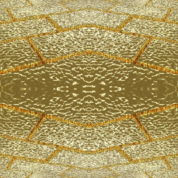 Textuur Van Gouden Baksteen Met Zonneschijn Goud Naadloze Spiegel Achtergrond — Stockfoto