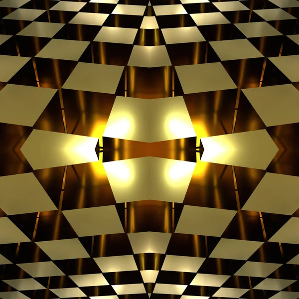 Золотая Безморская Зеркальная Текстура Кубиками Геометрические Формы Образуют Красивый Золотой — стоковое фото