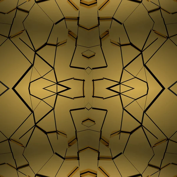 Seamless Mirror Texture Golden Elements Dark Yellow Background Cracked Gold — Stock Photo, Image